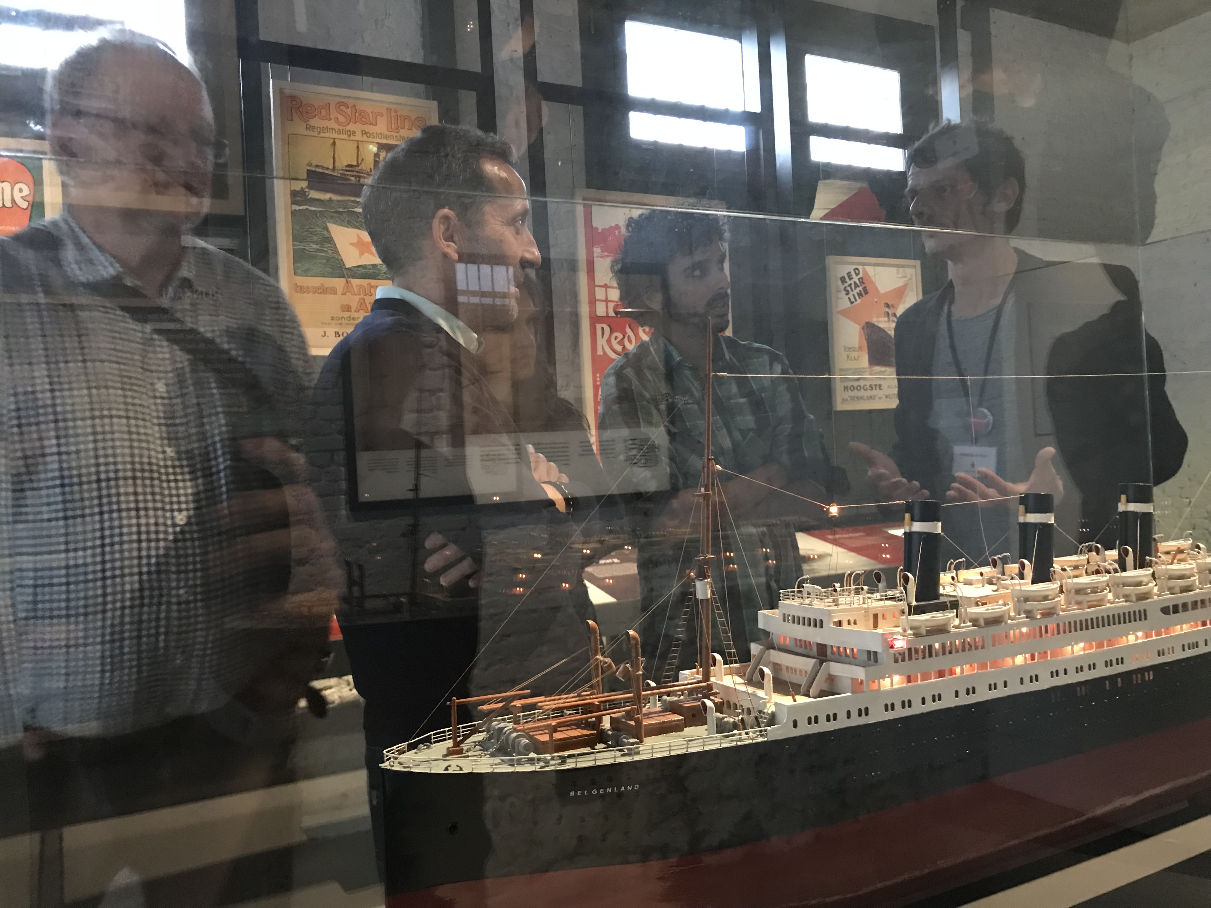 Model ship in museum exhibition
