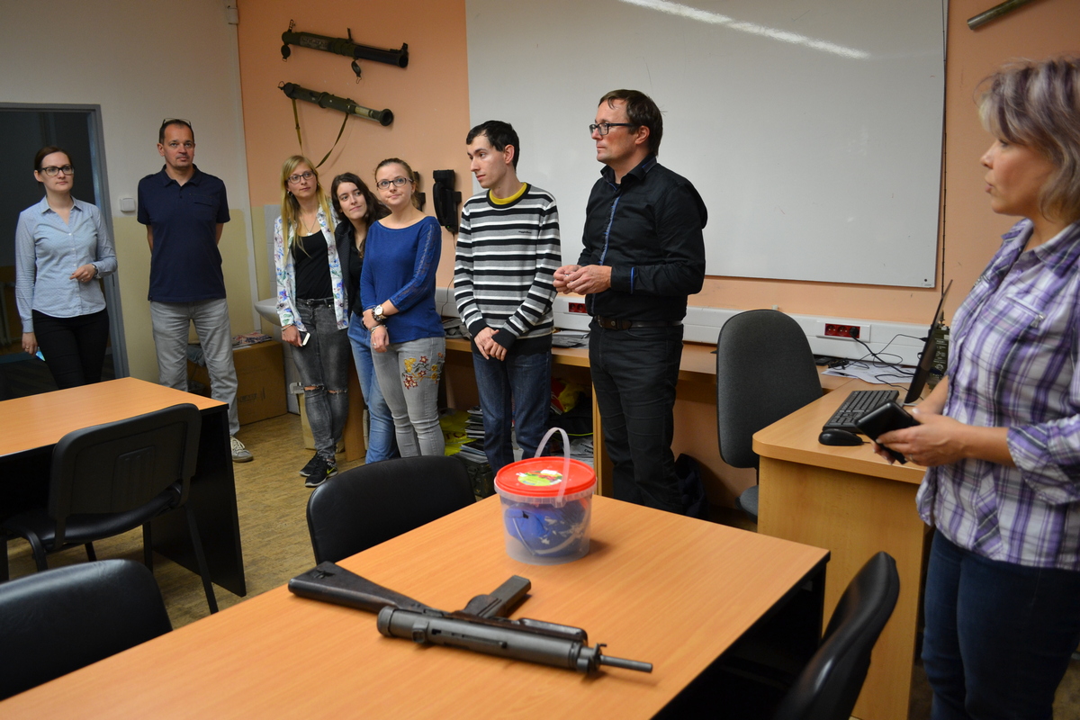 Partners listening to lecture in classroom