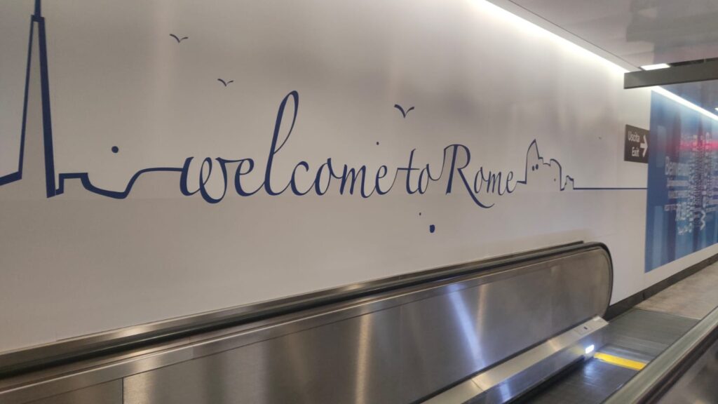 Rome airport sign